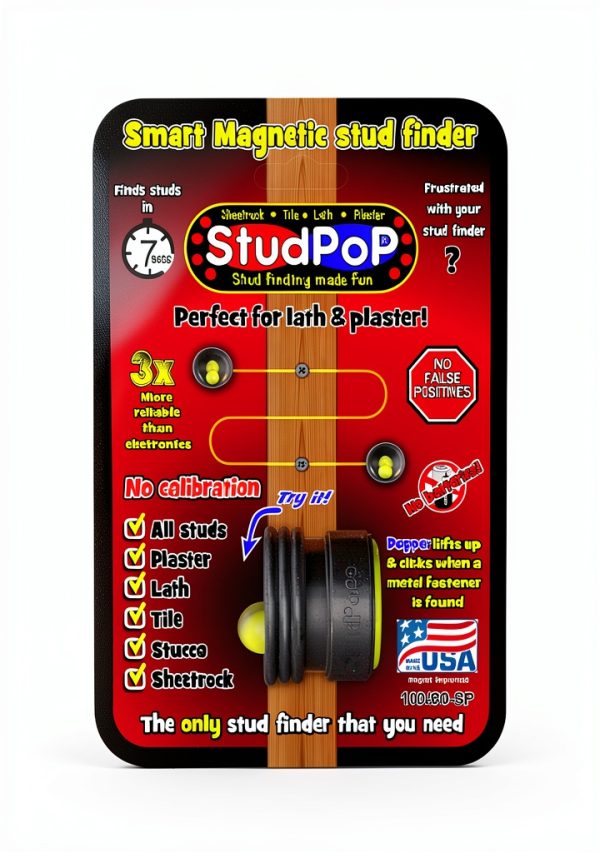 StudPoP Magnetic Stud Finder Neodymium Round Lath Plaster-2