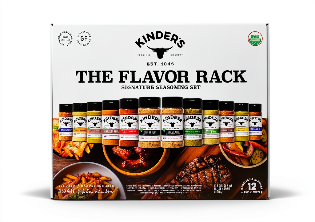 Kinder Organic Seasonings Set displayed in a kitchen setting