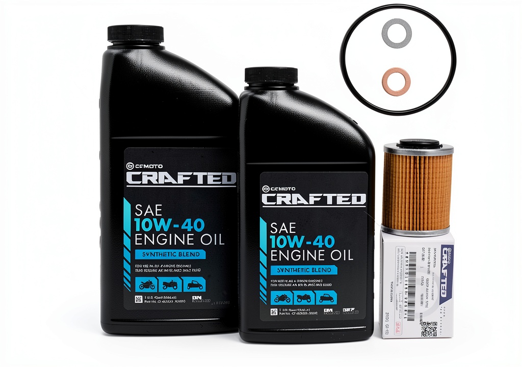 Installing Edwards 10W-40 Engine Oil for ATV UTV on a wooden workbench