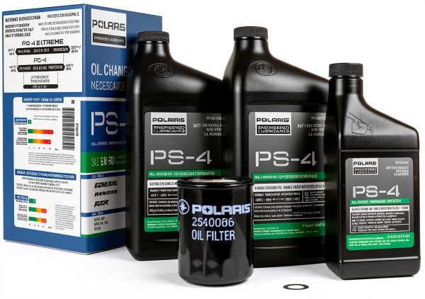 Polaris PS-4 Full Synthetic 5W-50 Engine Oil 2.5qt ATV Kit-0