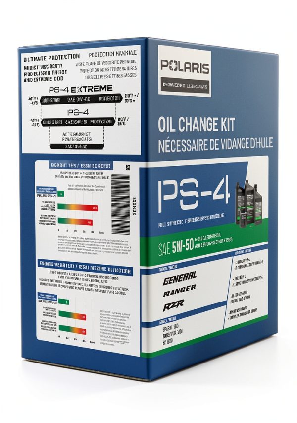 Polaris PS-4 Full Synthetic 5W-50 Engine Oil 2.5qt ATV Kit-5