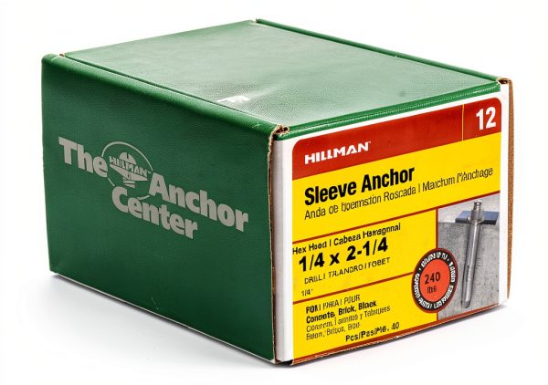 Hex Head Sleeve Anchor by Hillman 1/4" x 2-1/4" Zinc-Plated 40-Pack-6
