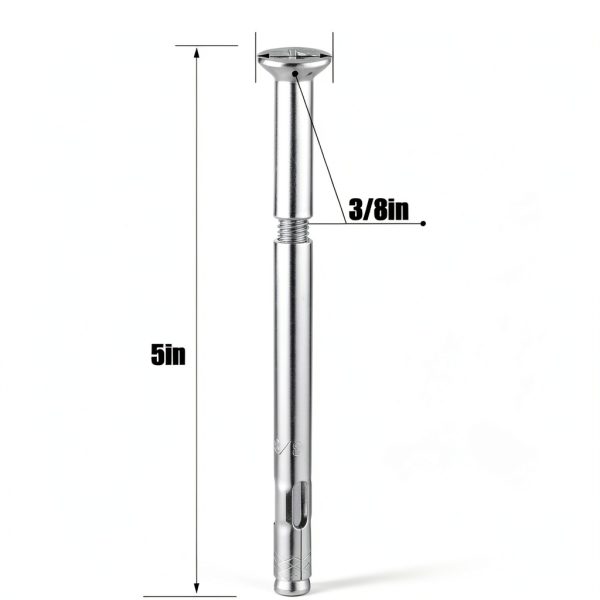 Tandefio 3/8" x 5" Flat Sleeve Anchors 50pcs Zinc Plated Bolts-1