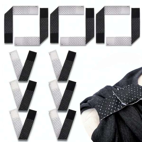 Softball Sleeve Holders by Ipercox - Black/White Velcro Ties 10 Pack-0