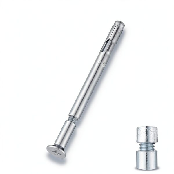 Tandefio 3/8" x 5" Flat Sleeve Anchors 50pcs Zinc Plated Bolts-2