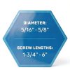 Tapcon+ 1/2" x 3" Hex Head Concrete Anchors Blue Climaseal 10-Pack-6